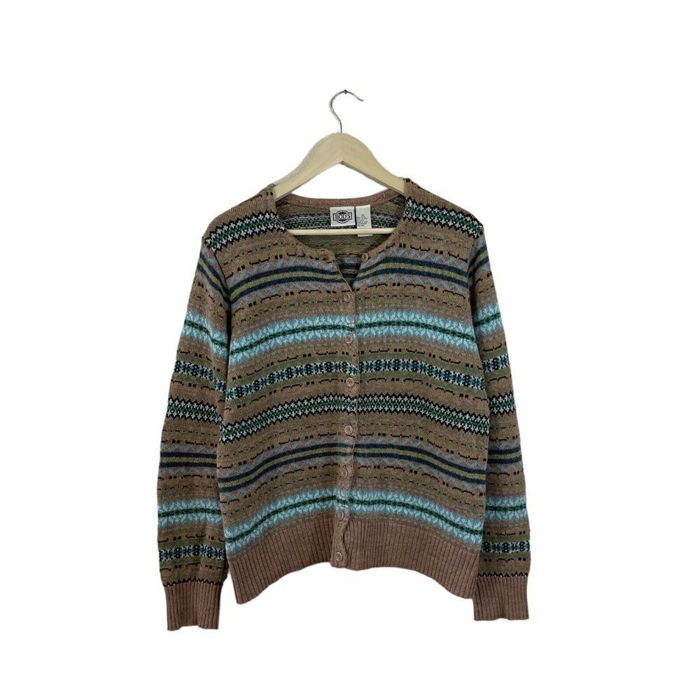 Rod's X-Large Button Cardigan Sweater Cotton Blend Thin Knit Western Womens